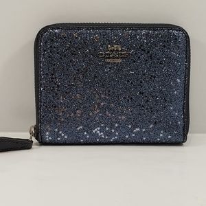 coach blue glitter wallet
